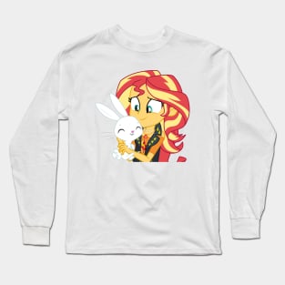 Sunset Shimmer holding Angel Bunny Long Sleeve T-Shirt